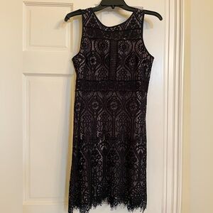 black lace dress lined